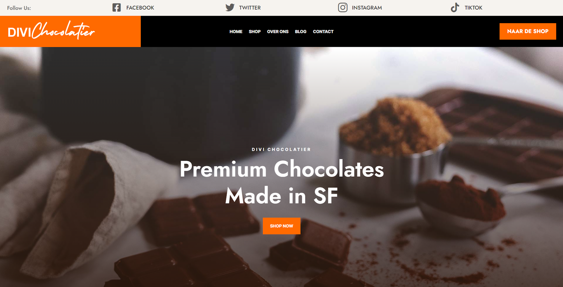 Modellen / voorbeelden van onze websites | Chocolatier